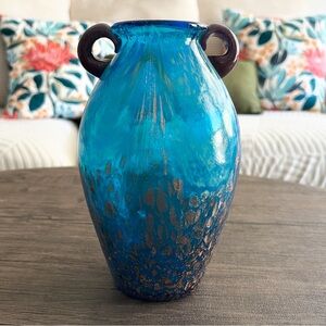 Dale Tiffany Amphora Aventurine Copper Flecked Vase